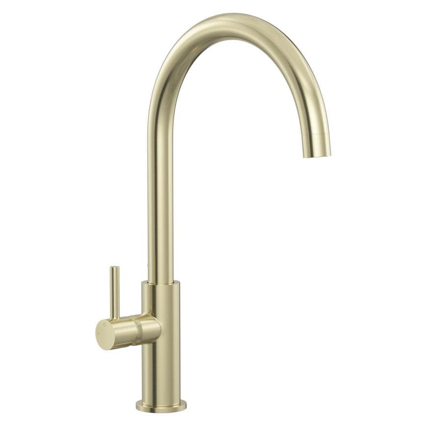 Radstone Brushed Brass Swan Neck Kitchen Tap