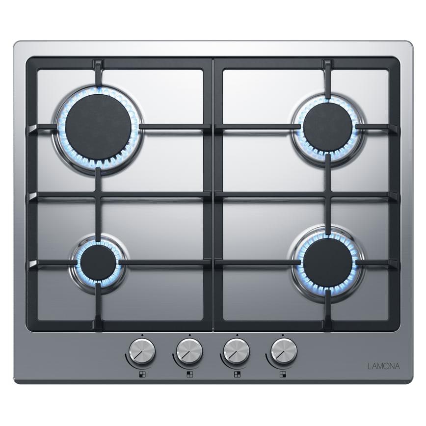 Lamona LAM1114 60cm stainless steel four burner gas hob
