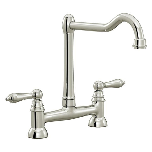 Bowden Polished Nickel J Spout Bridge Kitchen Tap