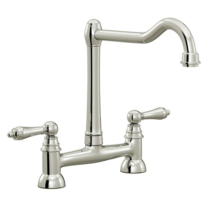 Bowden Polished Nickel J Spout Bridge Kitchen Tap