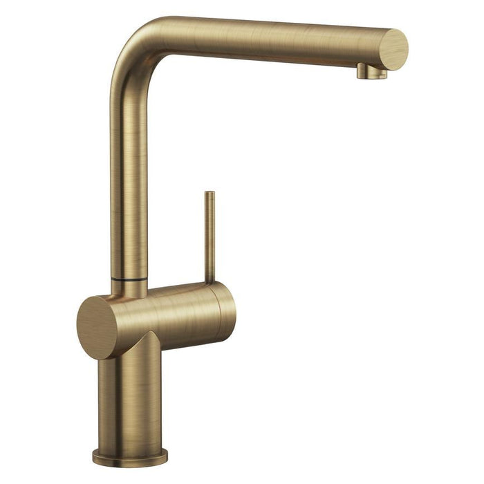 Sennen Brushed Aged Brass Right Angled Mixer Kitchen Tap TAP3462