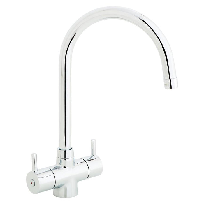 Rienza Polished Chrome Swan Neck Mixer Kitchen Tap TAP3545