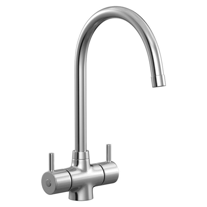 Rienza Brushed Nickel Swan Neck Mixer Kitchen Tap TAP3548
