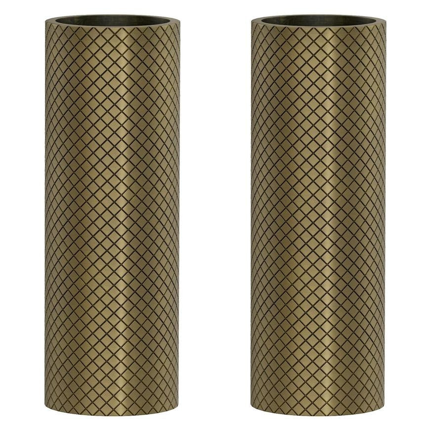 Pronteau Kynance brushed aged brass knurled kitchen tap handles, pack of two