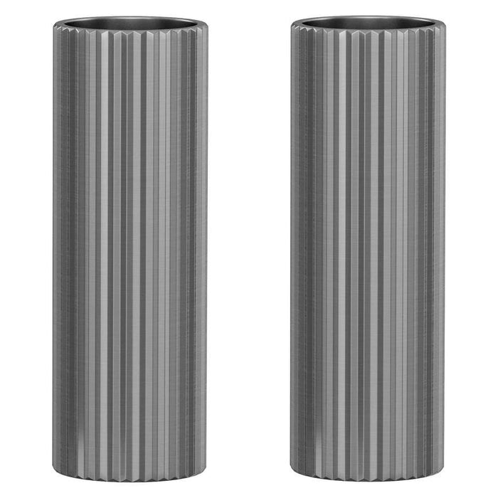 Pronteau Kynance brushed nickel ribbed kitchen tap handles, pack of two