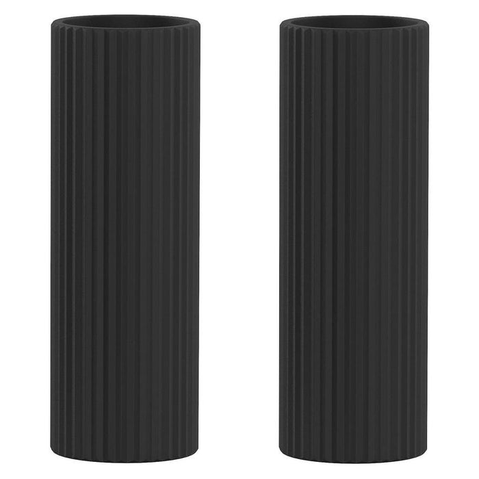 Pronteau Kynance matt black ribbed kitchen tap handles, pack of two
