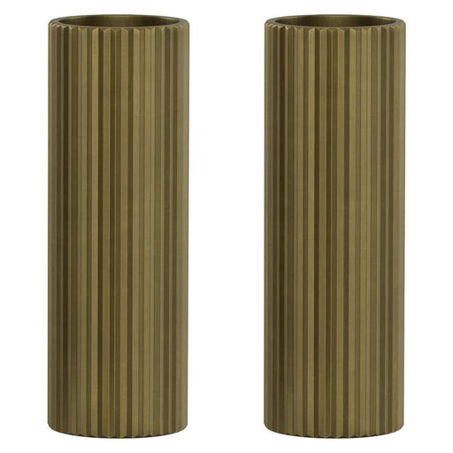 Pronteau Kynance brushed aged brass ribbed kitchen tap handles, pack of two