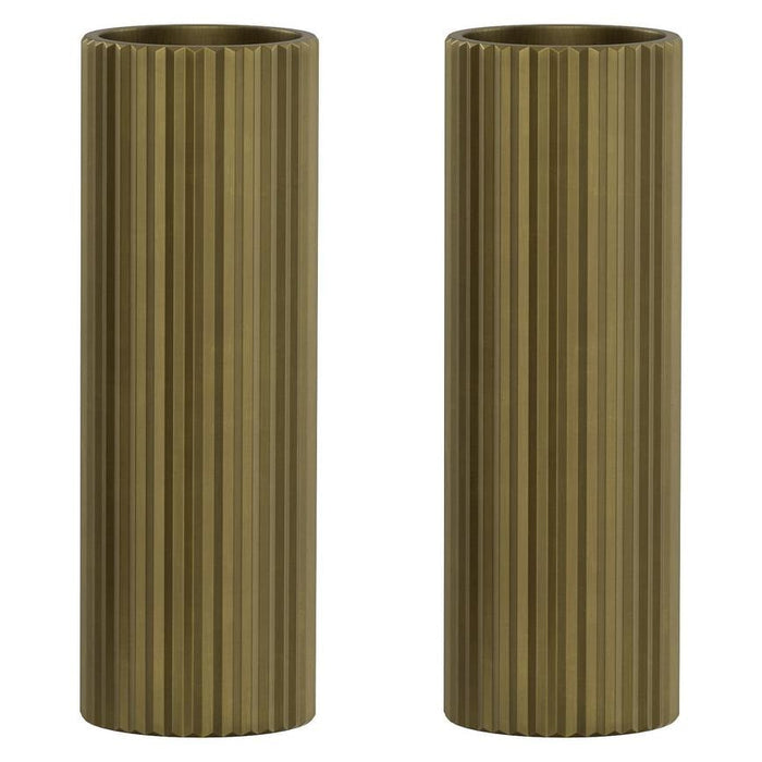 Pronteau Kynance brushed aged brass ribbed kitchen tap handles, pack of two