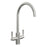 Garda Brushed Nickel Swan Neck Dual Lever Mixer Kitchen Tap