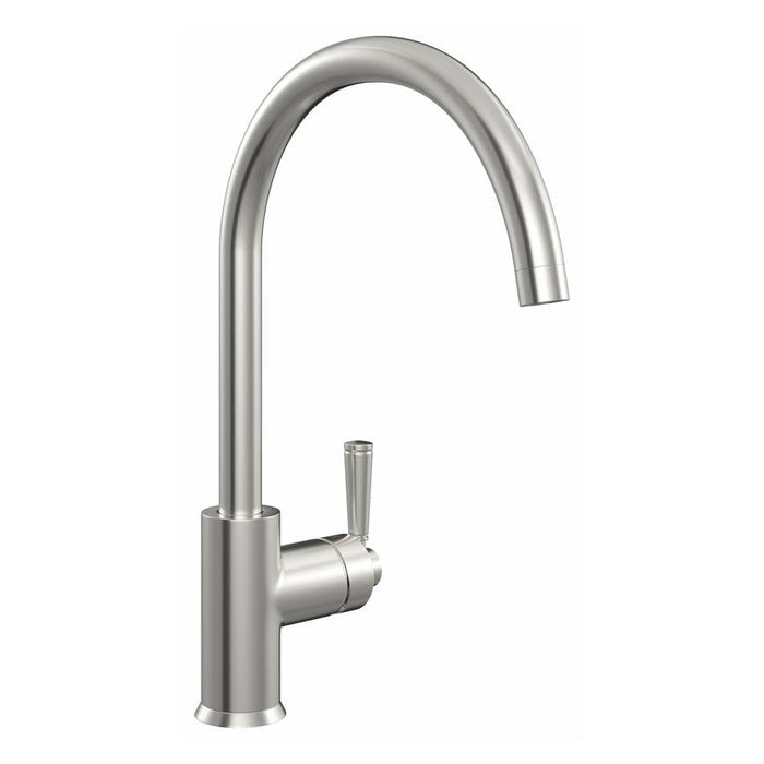 Garda Brushed Nickel Swan Neck Single Lever Mixer Kitchen Tap