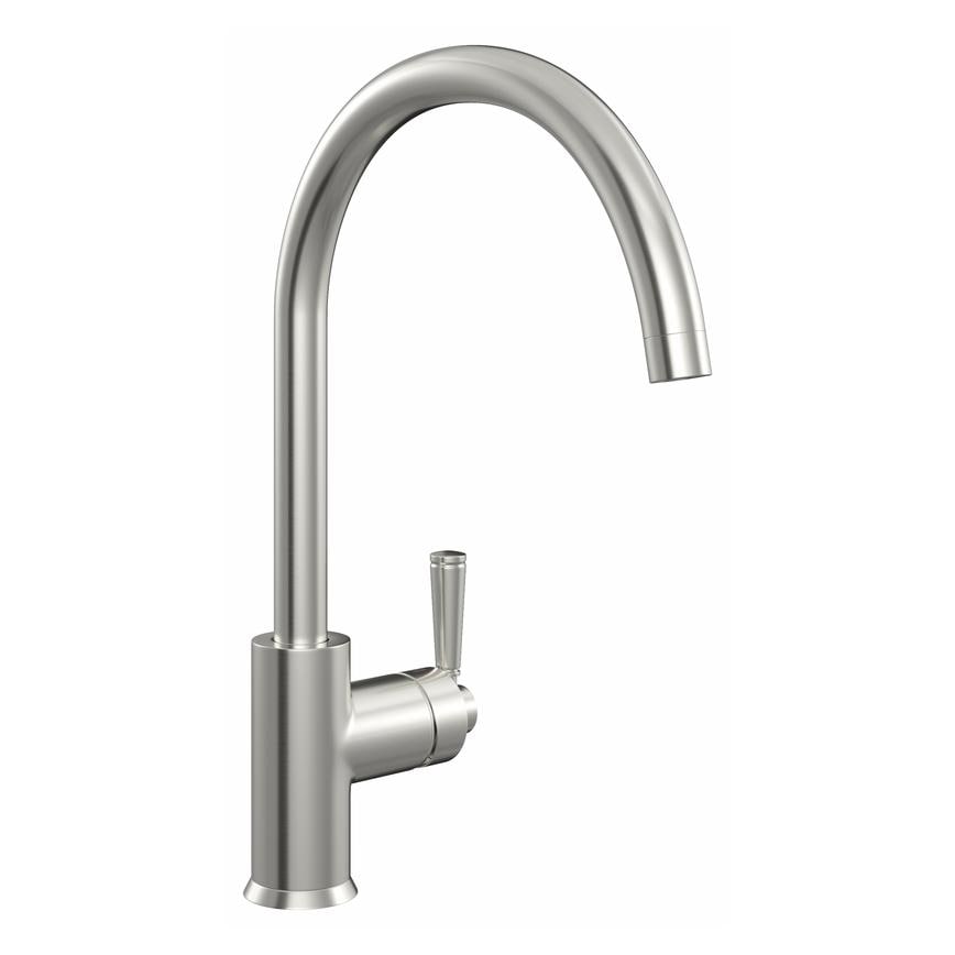 Garda Brushed Nickel Swan Neck Single Lever Mixer Kitchen Tap
