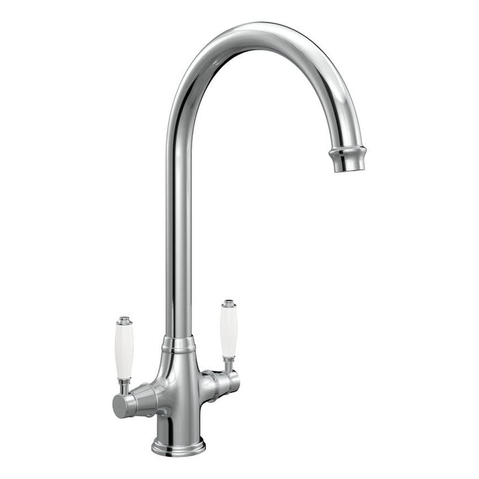 Victorian Polished Chrome Swan Neck Mixer Kitchen Tap TAP3651