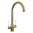 Victorian Brushed Aged Brass Swan Neck Mixer Kitchen Tap TAP3653