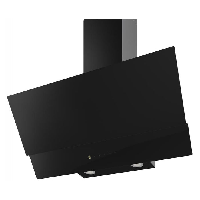 Lamona LAM2710 90cm black angled chimney cooker hood