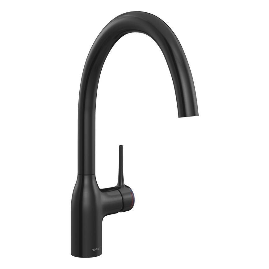 Nobili Mania Brushed Gunmetal Swan Neck Mixer Kitchen Tap