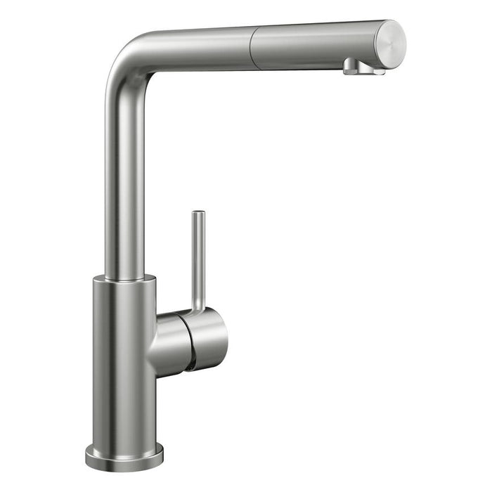 Franke Glenda Satin Stainless Steel Right Angled Pull Out Kitchen Tap TAP8211