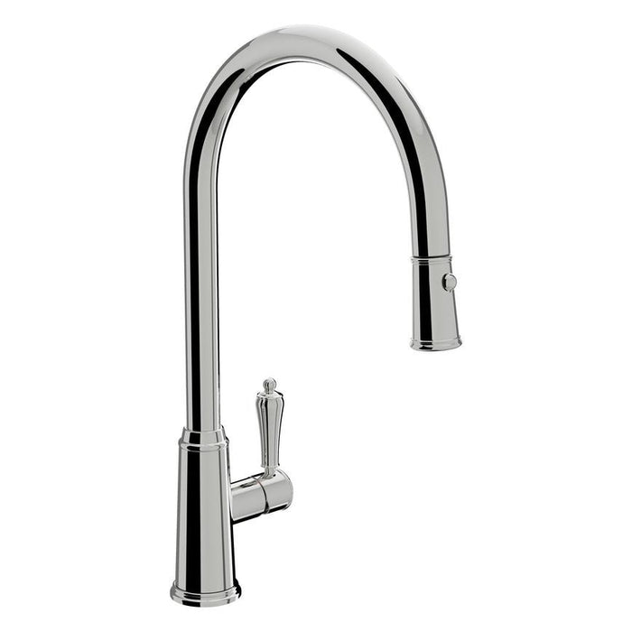 Bowden Polished Nickel Swan Neck Pull Out Kitchen Tap