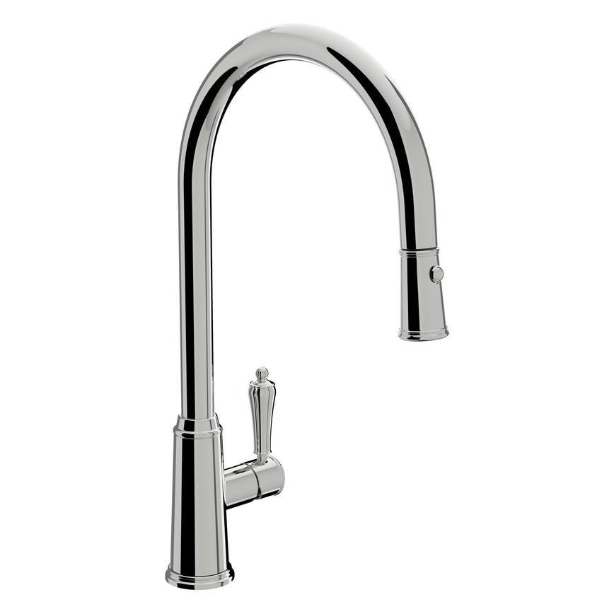 Bowden Polished Nickel Swan Neck Pull Out Kitchen Tap