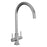 Radstone Brushed Stainless Steel Swan Neck Dual Lever Mixer Kitchen Tap TAP6121