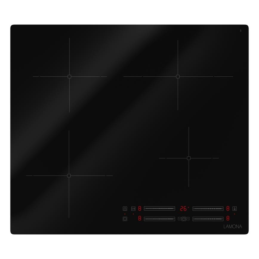 Lamona LAM1840 60cm black frameless four zone induction hob