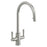 Garda Brushed Nickel Swan Neck Dual Lever Pull Out Kitchen Tap