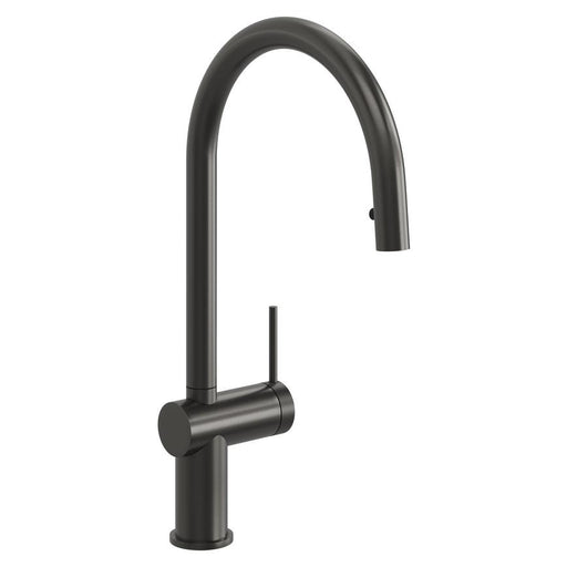 Porlock Brushed Gunmetal Swan Neck Pull Out Kitchen Tap