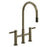 Holkham Brushed Aged Brass Swan Neck Pull Out Bridge Kitchen Tap