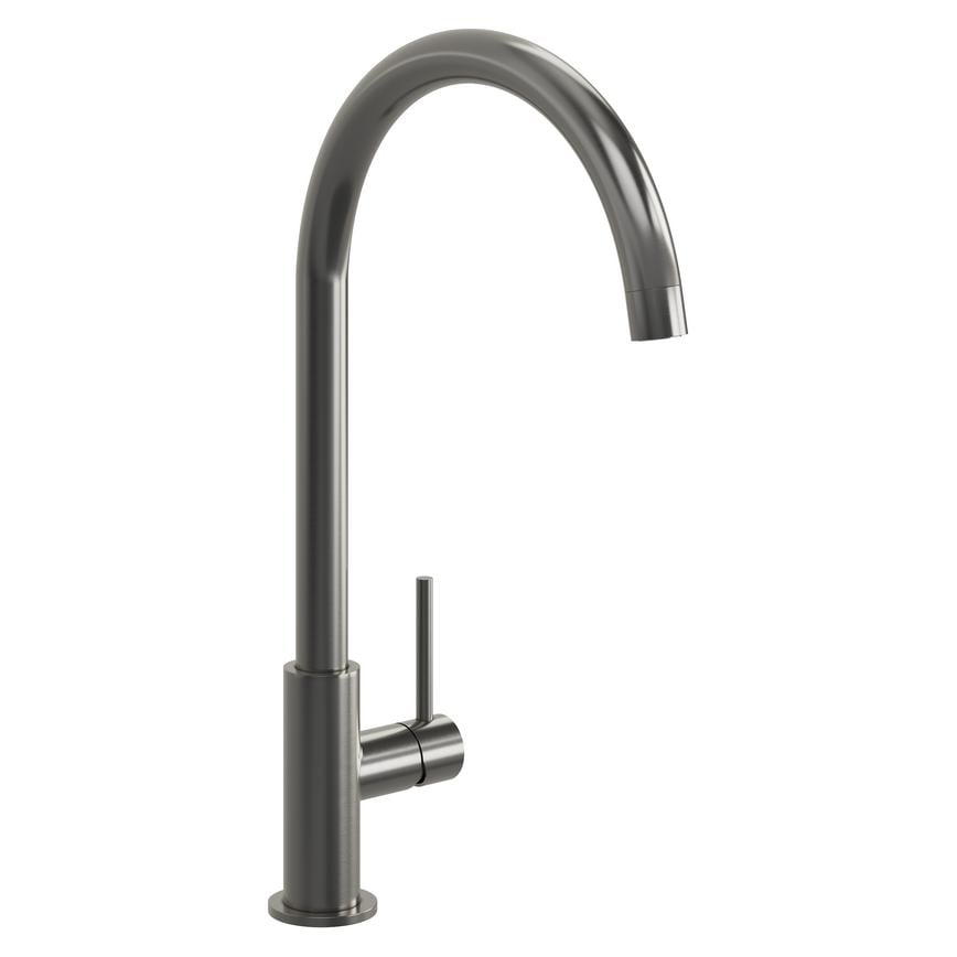 Radstone Brushed Gunmetal Swan Neck Single Lever Mixer Kitchen Tap TAP6123