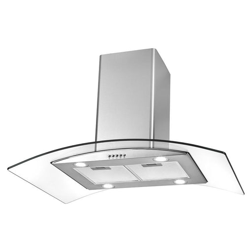 Lamona LAM2852 90cm stainless steel curved glass island cooker hood
