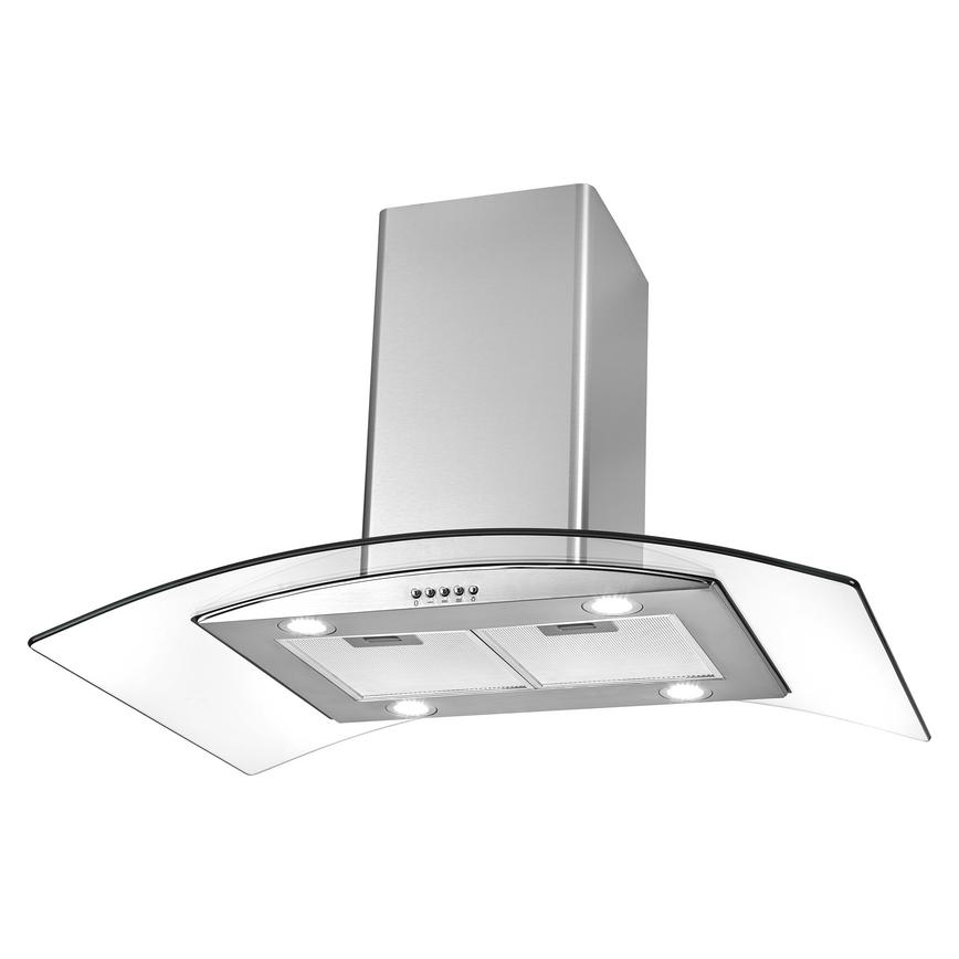 Lamona LAM2852 90cm stainless steel curved glass island cooker hood
