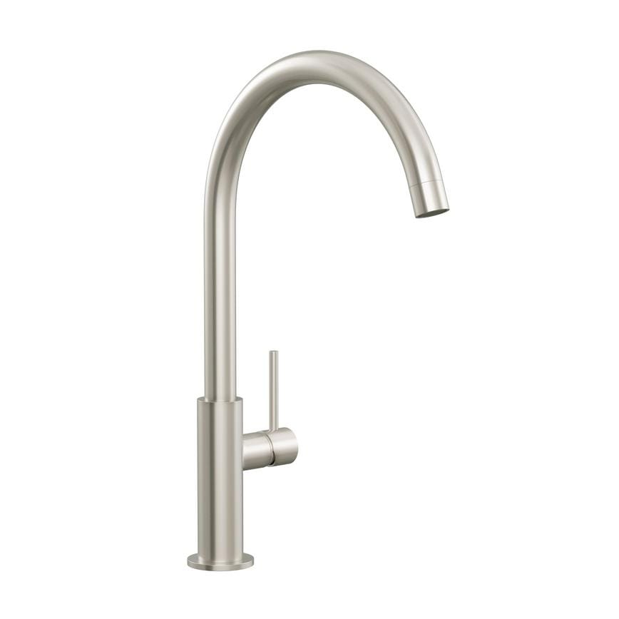 Radstone Brushed Nickel Swan Neck Single Lever Mixer Kitchen Tap TAP3471