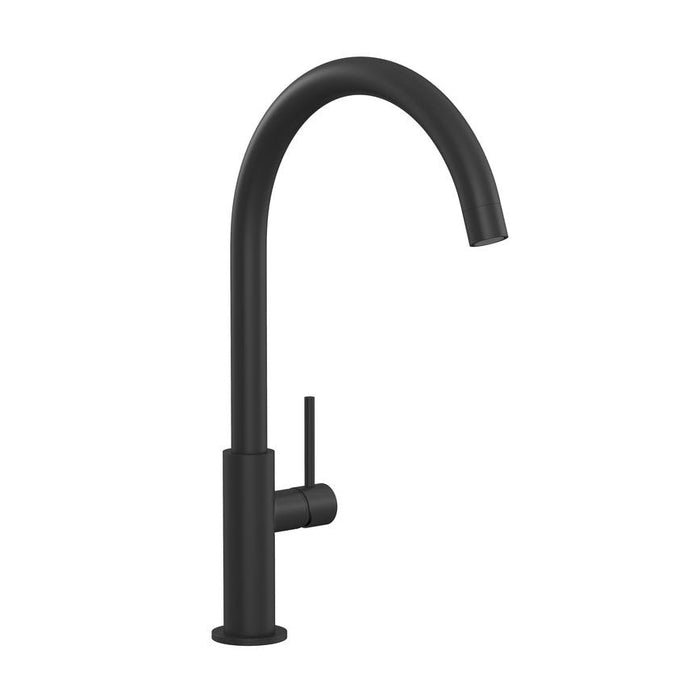 Radstone Matt Black Swan Neck Single Lever Mixer Kitchen Tap TAP3472