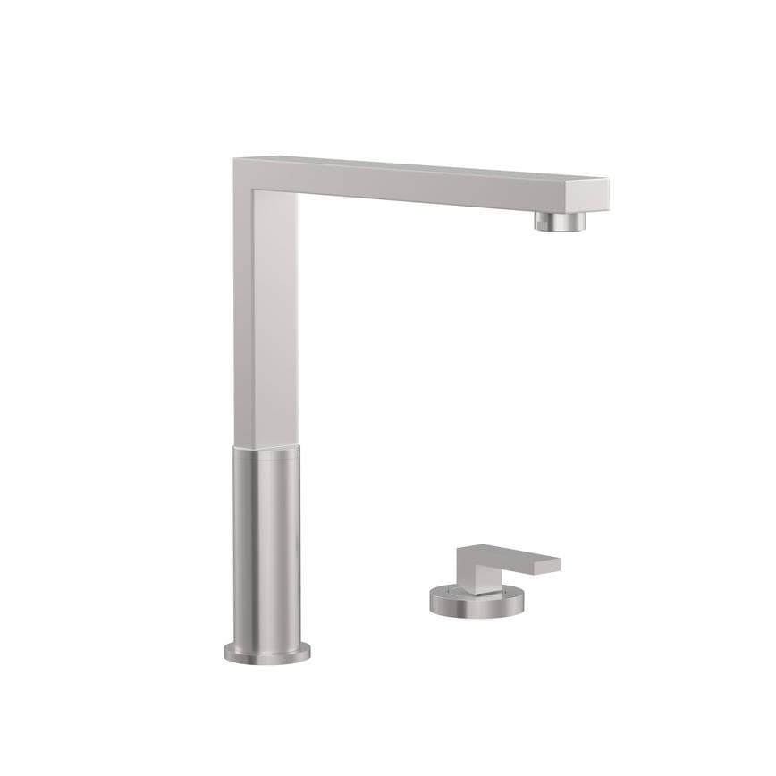 Landstone Brushed Nickel Right Angled Mixer Kitchen Tap