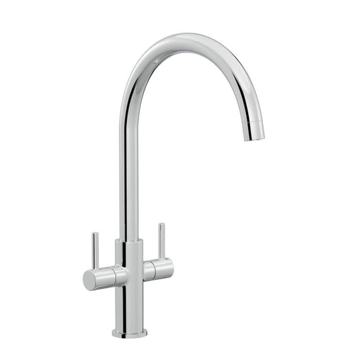Radstone Polished Chrome Swan Neck Dual Lever Mixer Kitchen Tap TAP3475