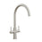 Radstone Brushed Nickel Swan Neck Dual Lever Mixer Kitchen Tap TAP3476