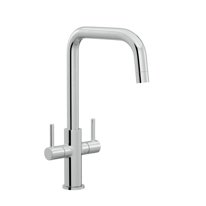 Radstone Polished Chrome Right Angled Dual Lever Mixer Kitchen Tap TAP3478