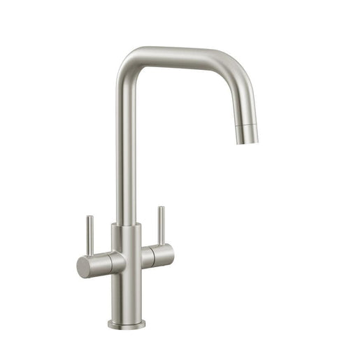 Radstone Brushed Nickel Right Angled Dual Lever Mixer Kitchen Tap TAP3487
