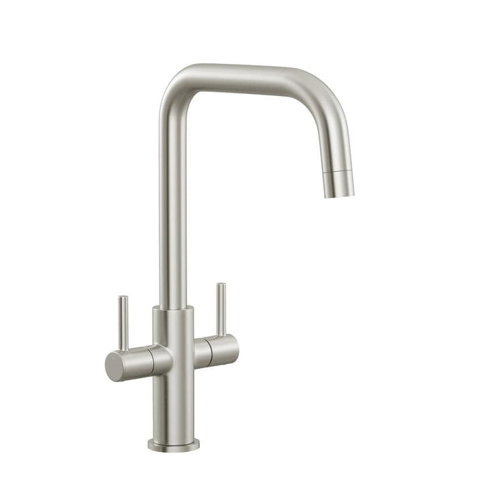 Radstone Brushed Nickel Right Angled Dual Lever Mixer Kitchen Tap TAP3487