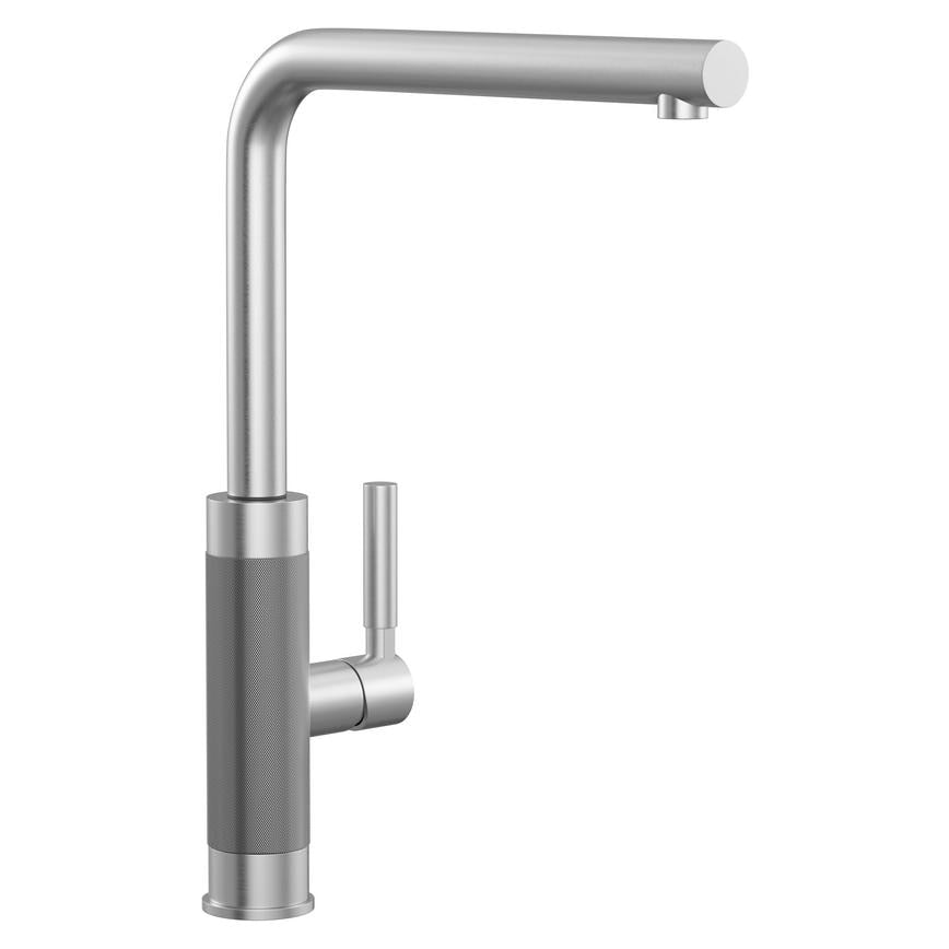 Franke Tessuto Brushed Decor Steel Right Angled Mixer Kitchen Tap TAP8206