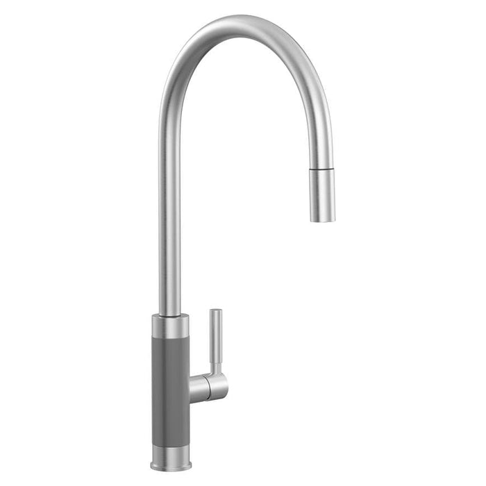 Franke Tessuto Brushed Decor Steel Swan Neck Pull Out Kitchen Tap TAP8207