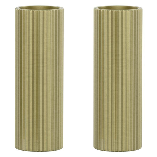 Pronteau Kynance brushed brass ribbed kitchen tap handles, pack of two