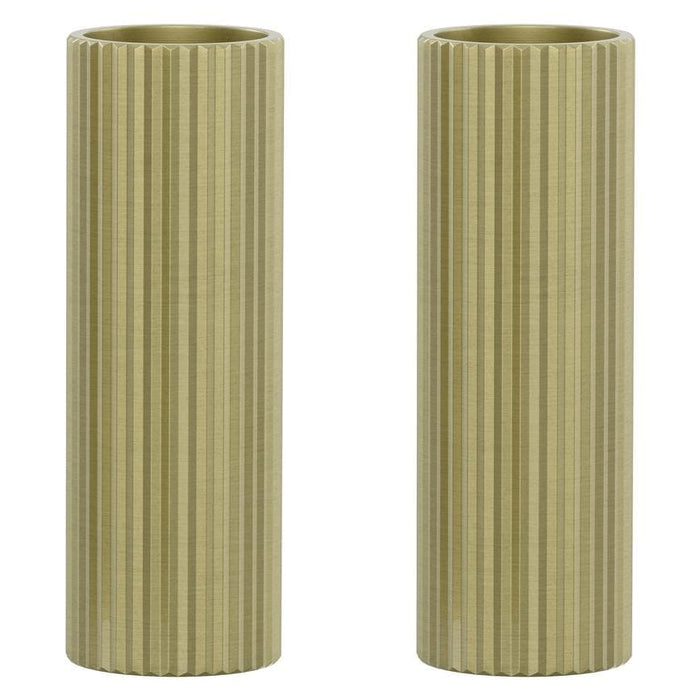 Pronteau Kynance brushed brass ribbed kitchen tap handles, pack of two