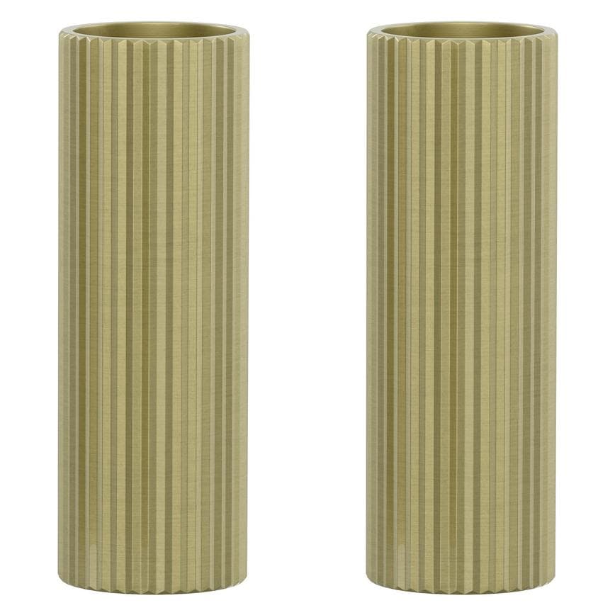 Pronteau Kynance brushed brass ribbed kitchen tap handles, pack of two