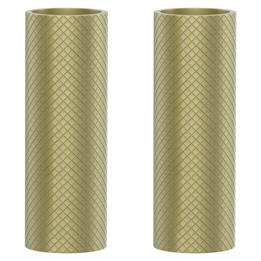Pronteau Kynance brushed brass knurled kitchen tap handles, pack of two