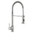 Alvo Professional Brushed Nickel Swan Neck Pull Out Kitchen Tap