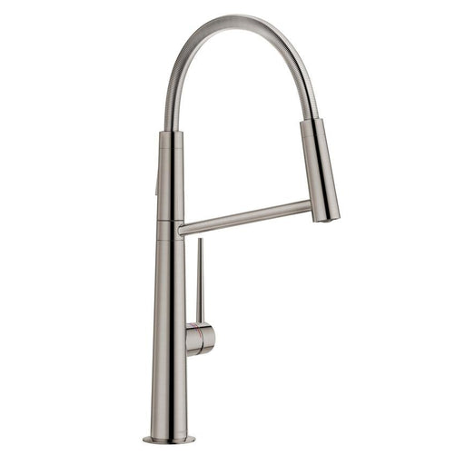 Nobili Levante Professional Brushed Nickel Swan Neck Pull Out Kitchen Tap