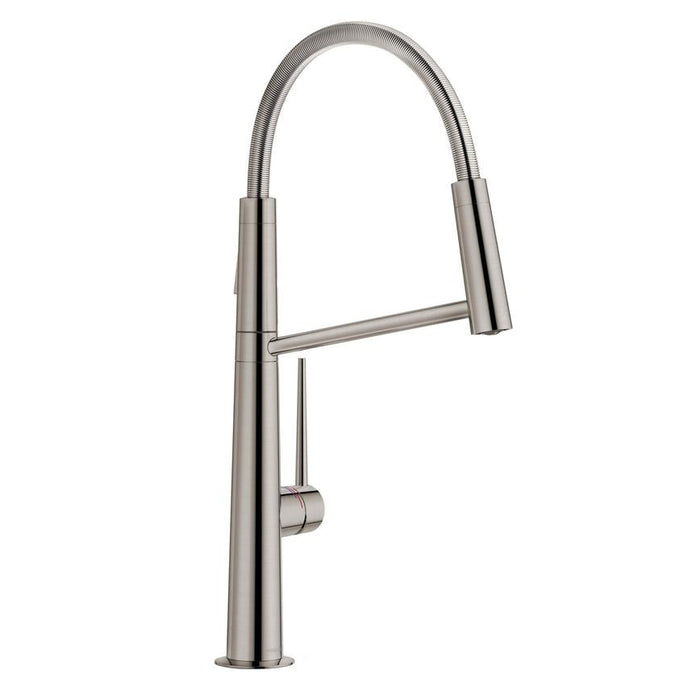 Nobili Levante Professional Brushed Nickel Swan Neck Pull Out Kitchen Tap