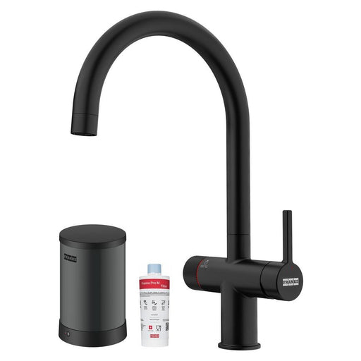 Franke Maris Water Hub Matt Black Swan Neck 3 in 1 Boiling Water Kitchen Tap TAP8071