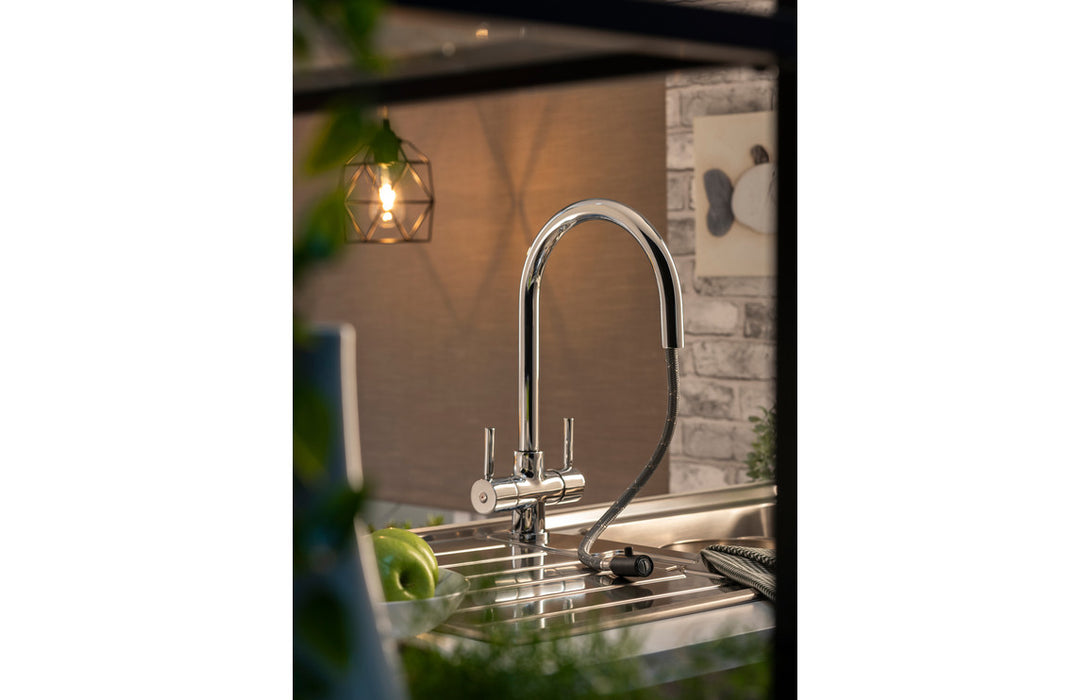 Abode Zest Monobloc Pull-Out Mixer Tap - Brushed Nickel