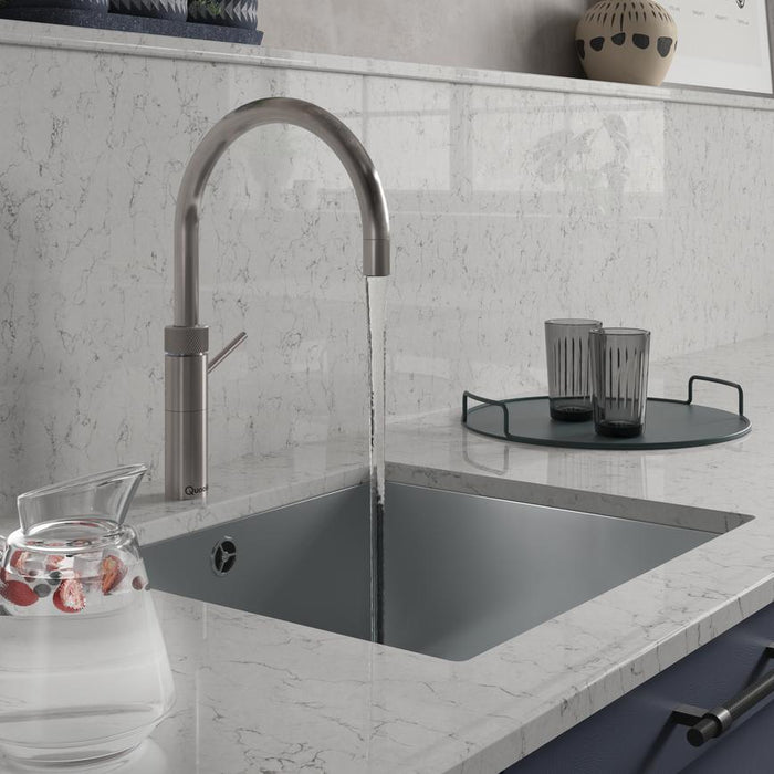 Quooker Fusion Round Stainless Steel 4 in 1 Boiling Water Tap